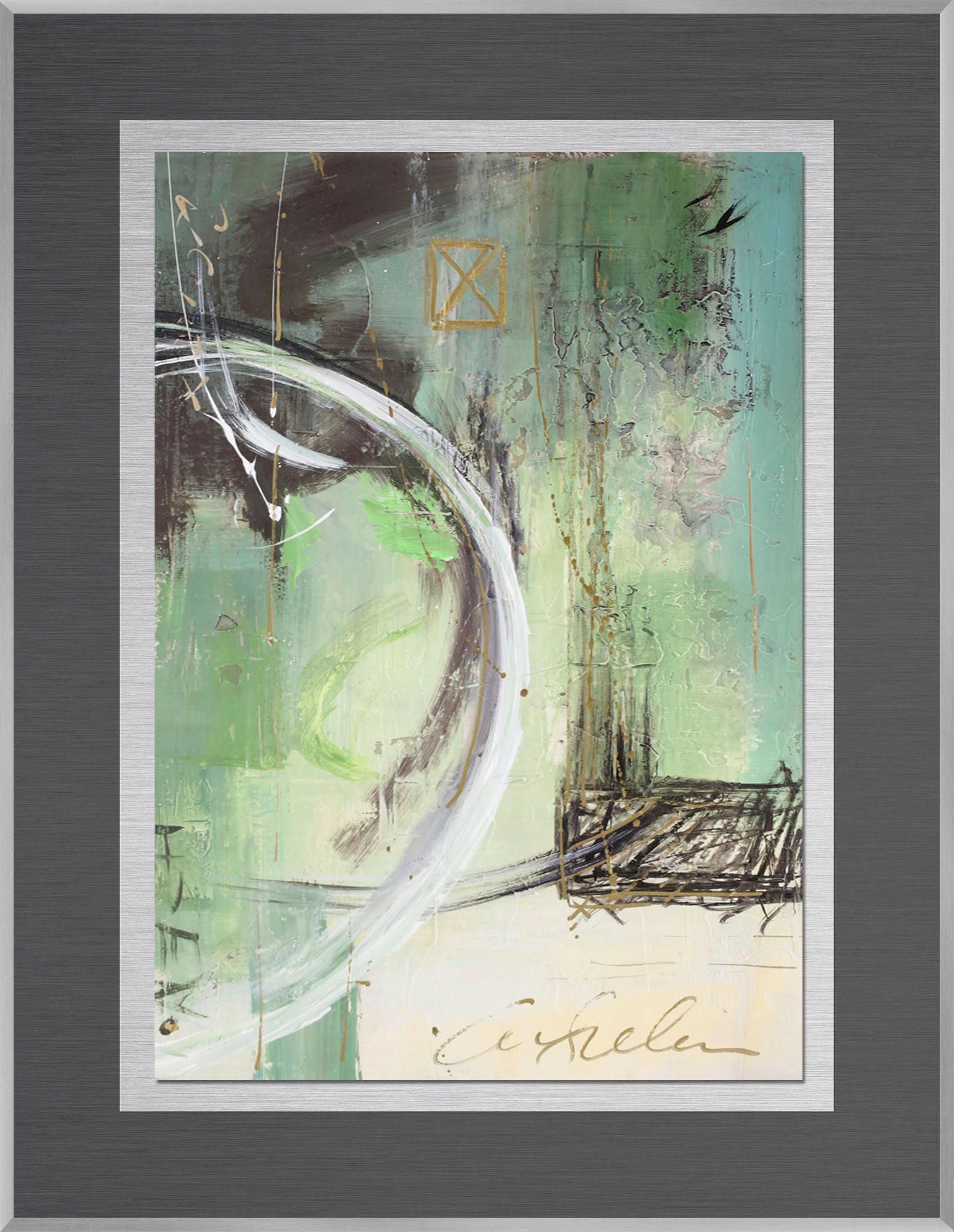 METALLBILD 50,7/65,7 cm  - Silberfarben/Multicolor, Design, Holzwerkstoff/Metall (50,7/65,7cm) - Monee