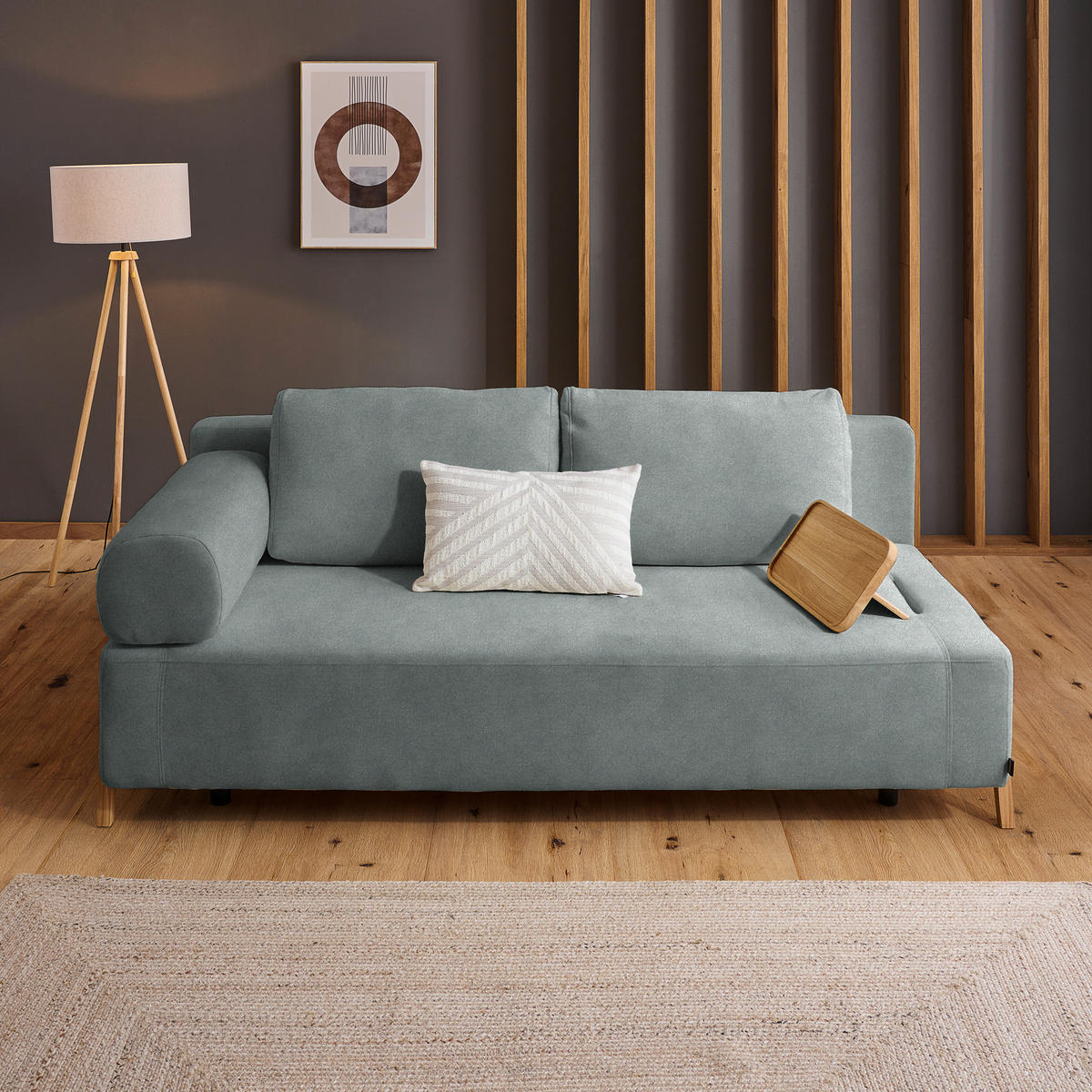 SCHLAFSOFA in Holz, Textil Grau  - Naturfarben/Grau, Design, Holz/Textil (211/88/102cm) - Niels Andersson