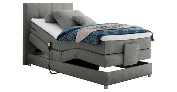 BOXSPRINGBETT 100/200 cm  in Grau  - Silberfarben/Grau, KONVENTIONELL, Holzwerkstoff/Kunststoff (100/200cm) - Esposa