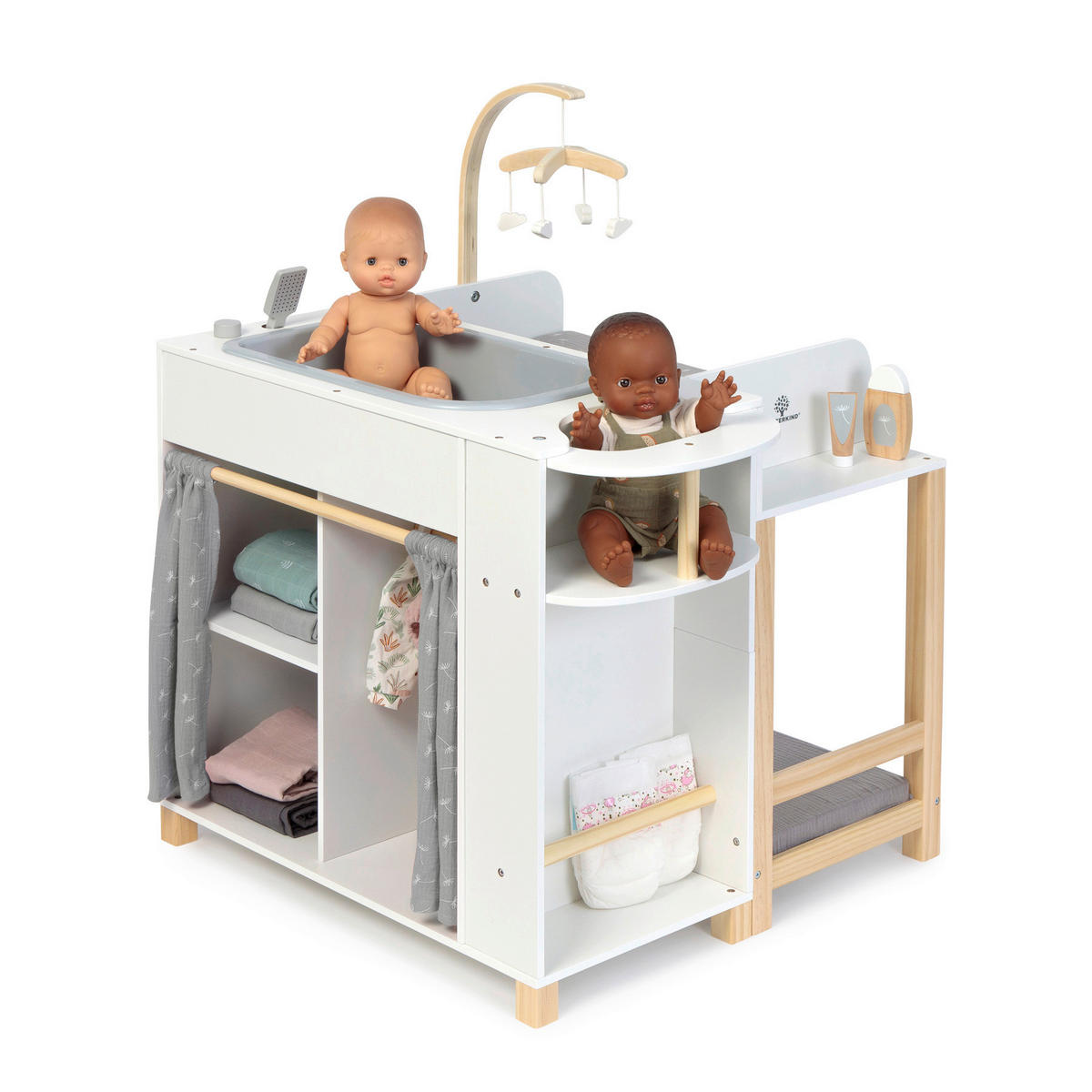 PUPPENWICKELKOMMODE VIOLA  - Naturfarben/Weiß, Basics, Holz/Holzwerkstoff (70/60/87cm) - MUSTERKIND