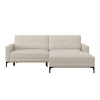 ECKSOFA in Creme  - Creme/Schwarz, Modern, Textil/Metall (238/162cm) - Ondega