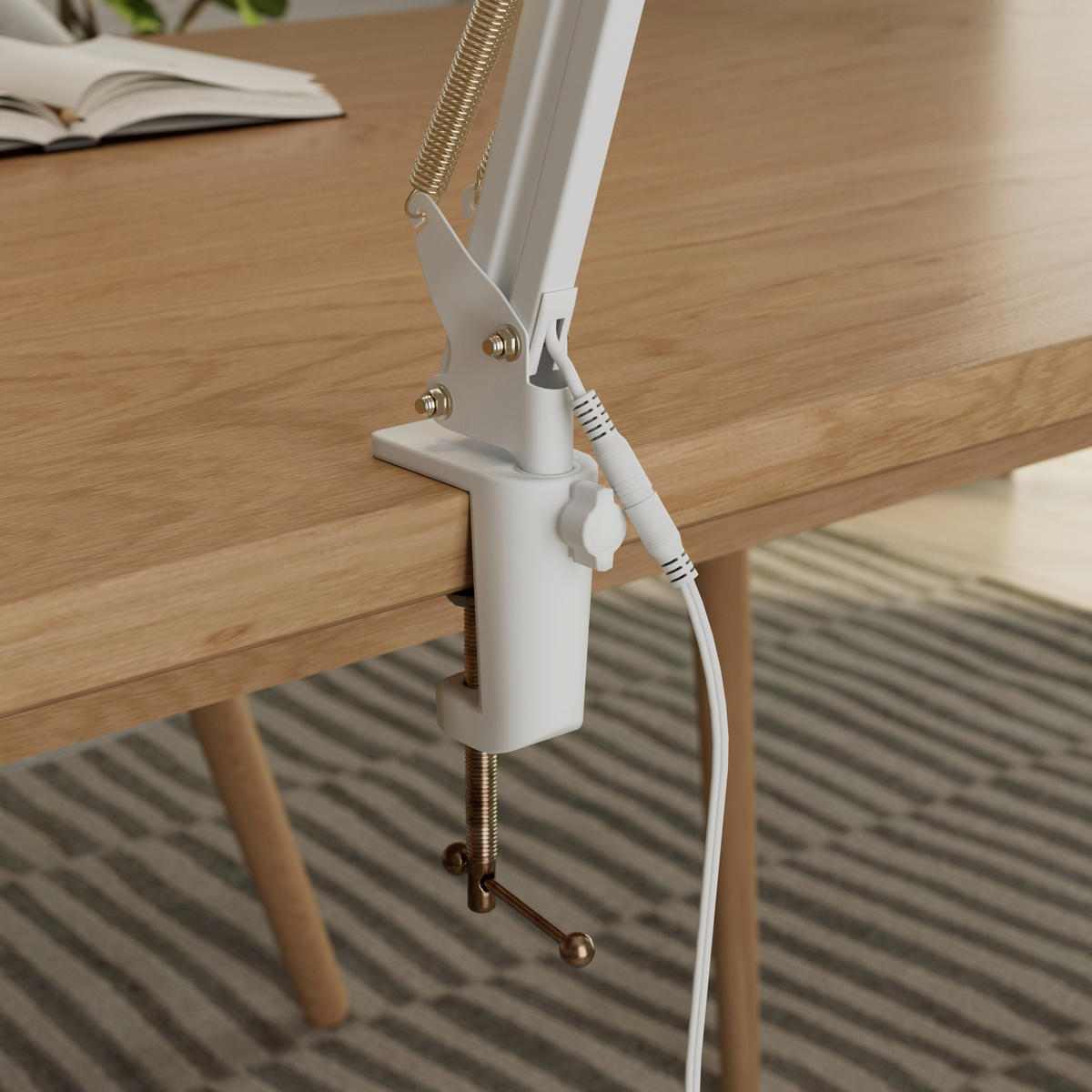 Lampă De Birou 60/15,8/33 cm    - alb, Basics, plastic/metal (60/15,8/33cm) - Novel