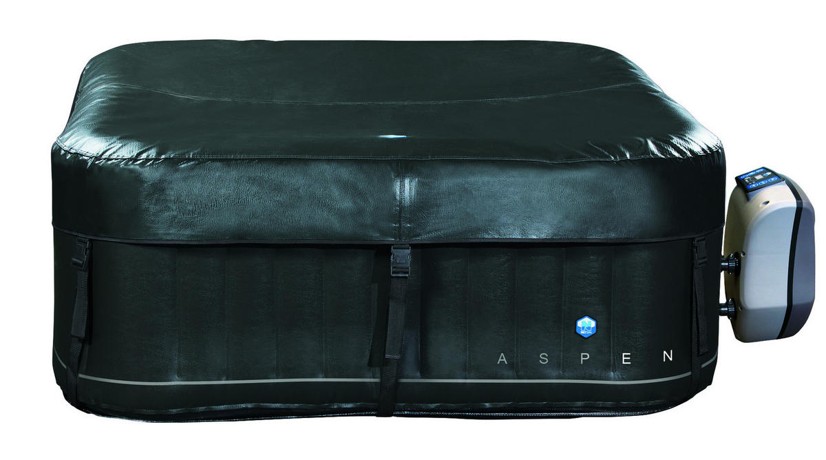 WHIRLPOOL 168/168/70 cm  - Schwarz, Basics, Kunststoff/Metall (168/168/70cm)