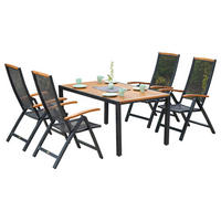 ZAHRADNÍ SESTAVA 5dílné, dřevo, kov - barvy grafitu/přírodní barvy, Moderní, kov/dřevo - Gardenson