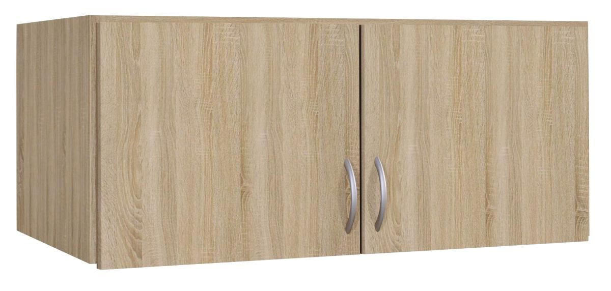 AUFSATZSCHRANK 91/39/54 cm   - Silberfarben/Sonoma Eiche, Basics, Holzwerkstoff/Kunststoff (91/39/54cm) - Boxxx