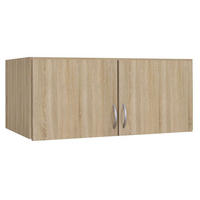 AUFSATZSCHRANK 91/39/54 cm   - Silberfarben/Sonoma Eiche, Basics, Holzwerkstoff/Kunststoff (91/39/54cm) - Boxxx