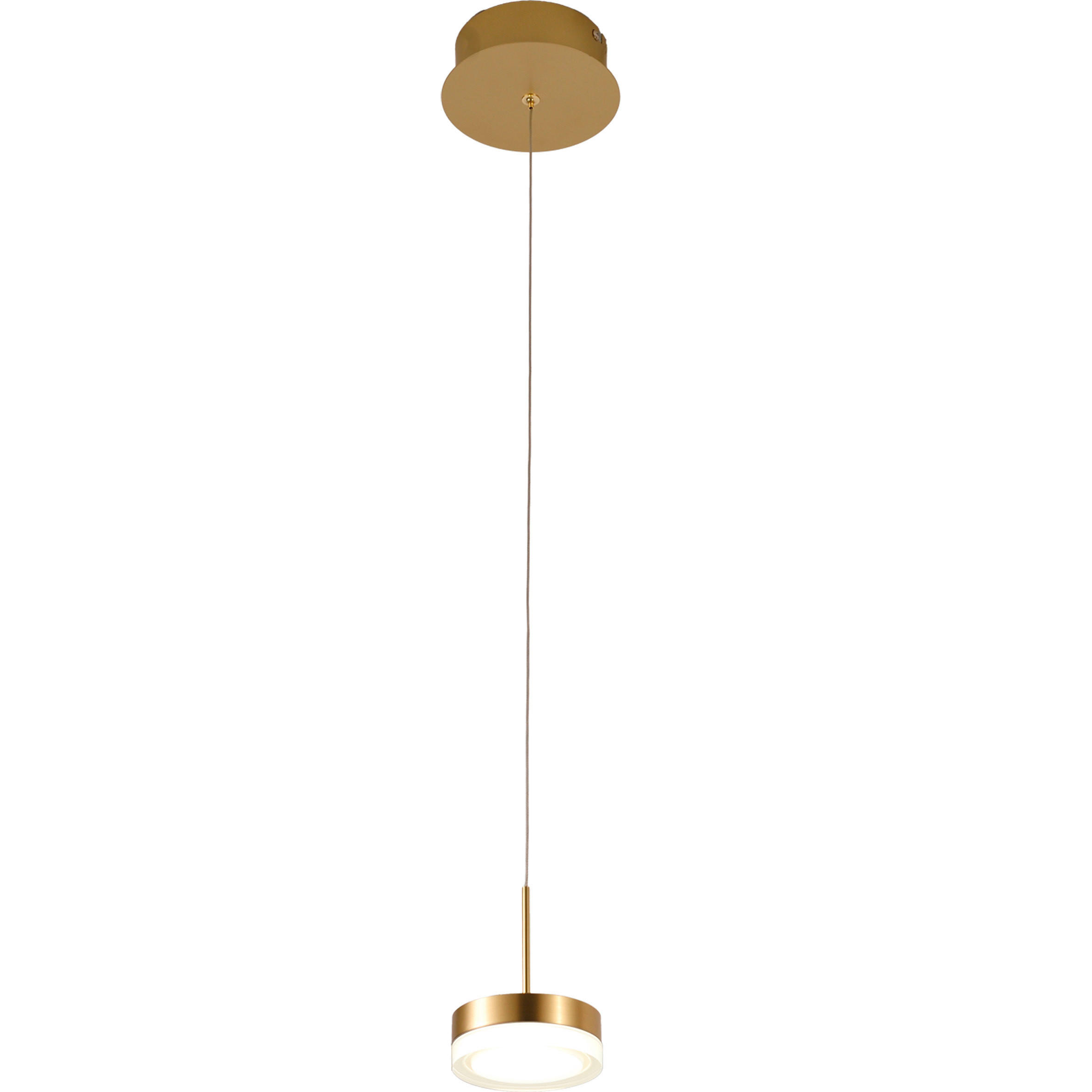 LED-PENDELLEUCHTE Dunk 14/200 cm   - Messingfarben, Basics, Metall (14/200cm) - Fabas Luce