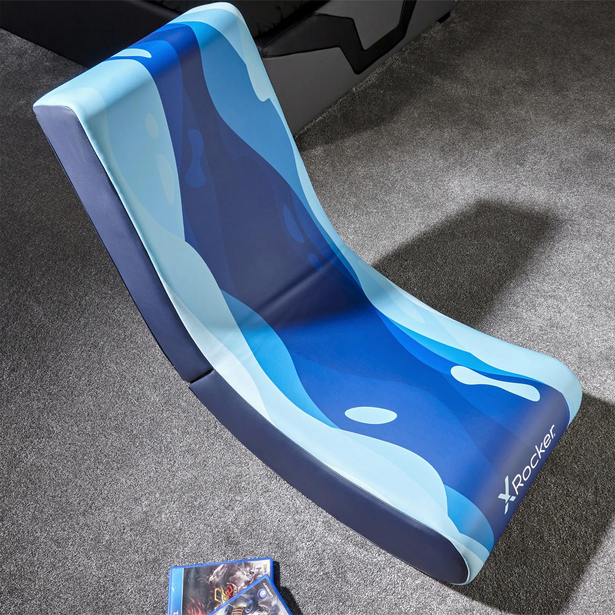 GAMINGSESSEL Blau Textil   - Blau, MODERN, Textil (41/65/85cm) - X Rocker