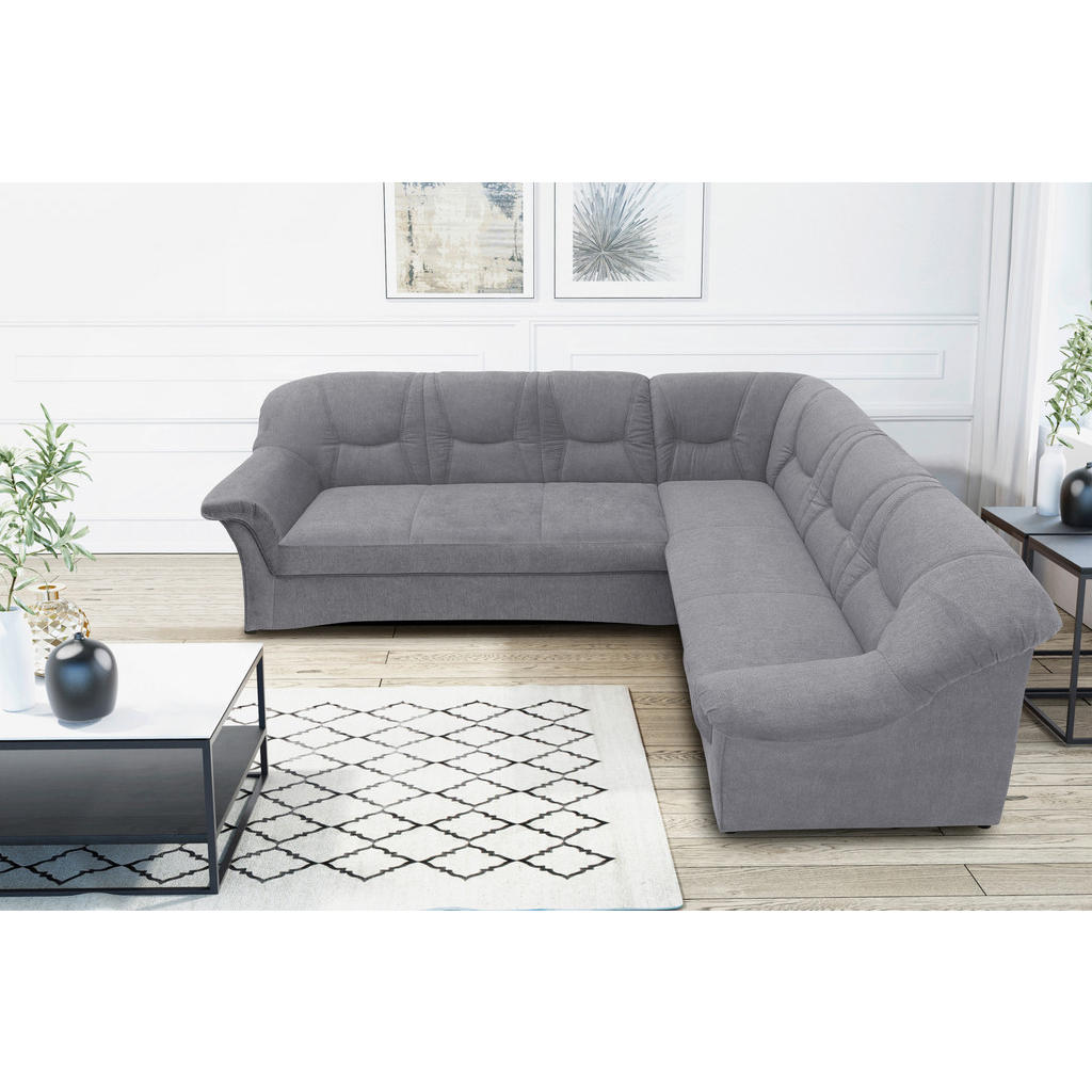 Thumbnail - Mid.you Ecksofa, Dunkelgrau, Textil, Uni, 5-Sitzer, L-Form, 240x190 cm, Made in EU, FSC Mix, Schlafen auf Sitzhöhe, Rück...