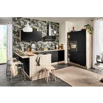 ECKKÜCHE  in Schwarz, Tannenholzfarben  - Hellbraun/Tannenholzfarben, Design, Holzwerkstoff/Metall (192/280/150cm) - Xora