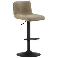 BARHOCKER Webstoff Schwarz, Taupe Eisen Stoffauswahl, Sitzfläche 360° drehbar  - Taupe/Schwarz, Design, Textil/Metall (45/88-109,5/50cm) - home24