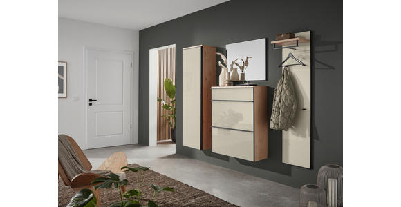 SCHUHKIPPER  in 84/102/31 cm  - Eichefarben/Anthrazit, Design, Glas/Holz (84/102/31cm) - Dieter Knoll