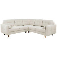 ECKSOFA Noret in Weiß  - Buchefarben/Weiß, Design, Holz/Textil (242/242cm) - MID.YOU