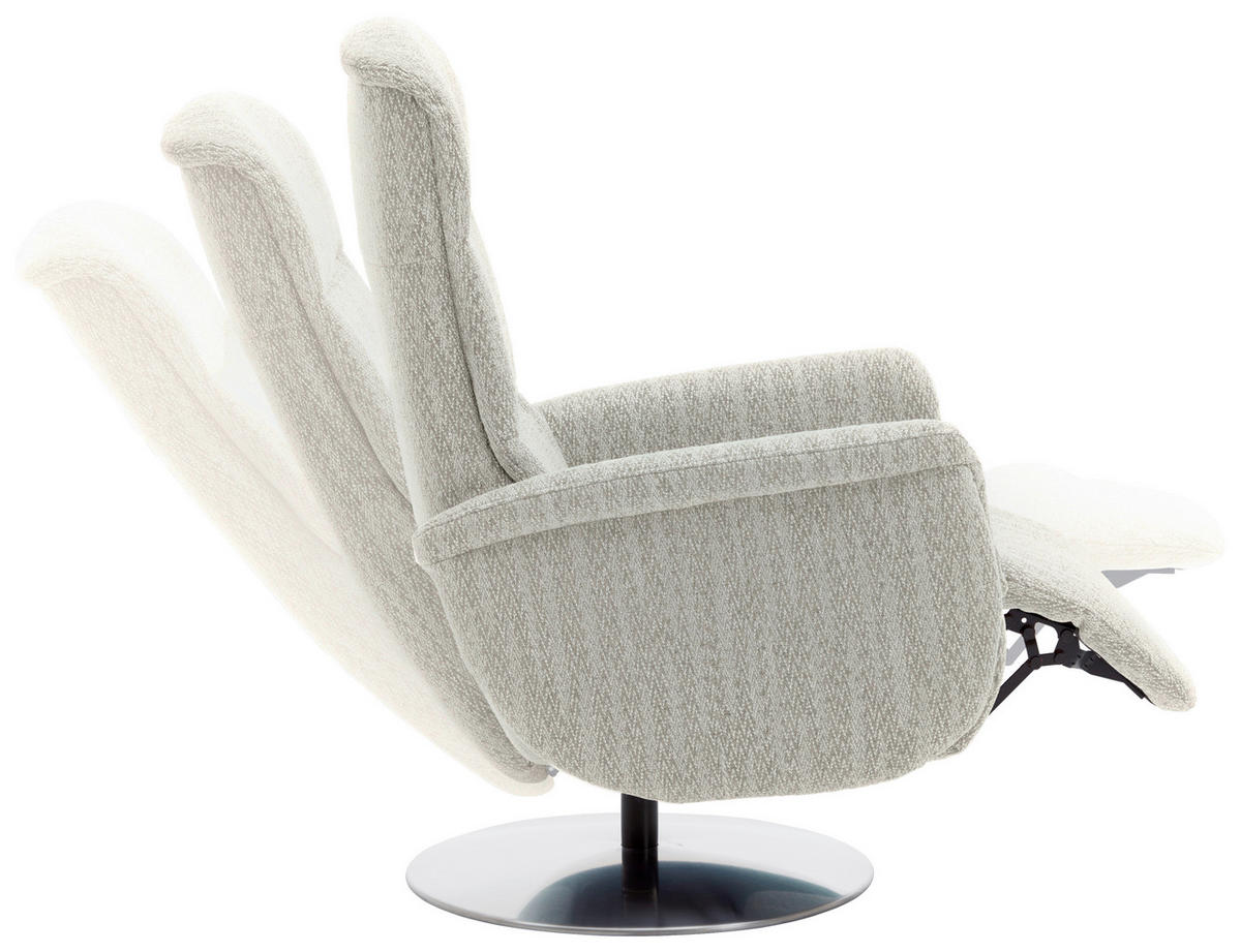 RELAXSESSEL in Textil Hellgrau  - Edelstahlfarben/Hellgrau, Design, Textil/Metall (71/112/83cm) - Dieter Knoll
