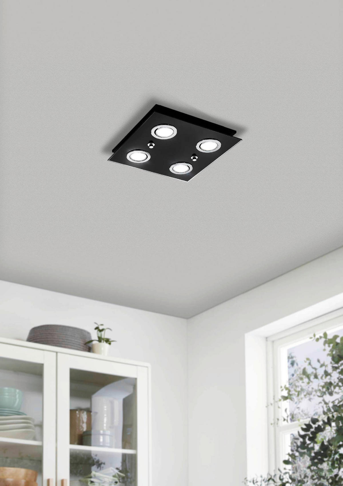 TAKLAMPA 2,8 W 29/29/7 cm  - svart, Basics, metall/glas (29/29/7cm) - Eglo