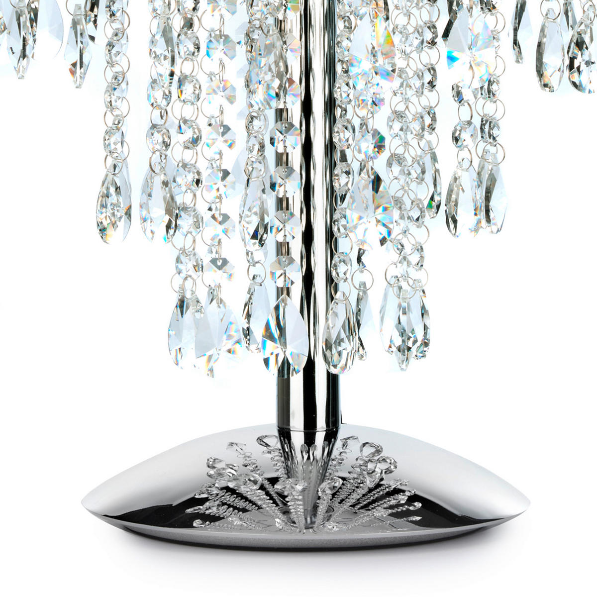KRISTALL-TISCHLEUCHTE 25/50 cm   - Chromfarben, LIFESTYLE, Glas/Metall (25/50cm)