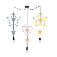 HÄNGLAMPA FÖR BARN Trio 100/36/100 cm  - pink/blå, Basics, metall/trämaterial (100/36/100cm)