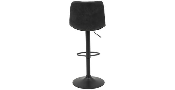BARHOCKER Mikrofaser Anthrazit Sitzfläche 360° drehbar  - Anthrazit/Grau, KONVENTIONELL, Textil/Metall (43/113/44cm) - Carryhome