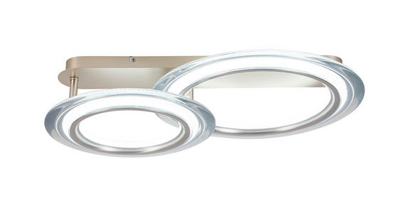 LED-DECKENLEUCHTE 66/45/16 cm - Chromfarben/Champagner, Design, Kunststoff/Metall (66/45/16cm) - Dieter Knoll
