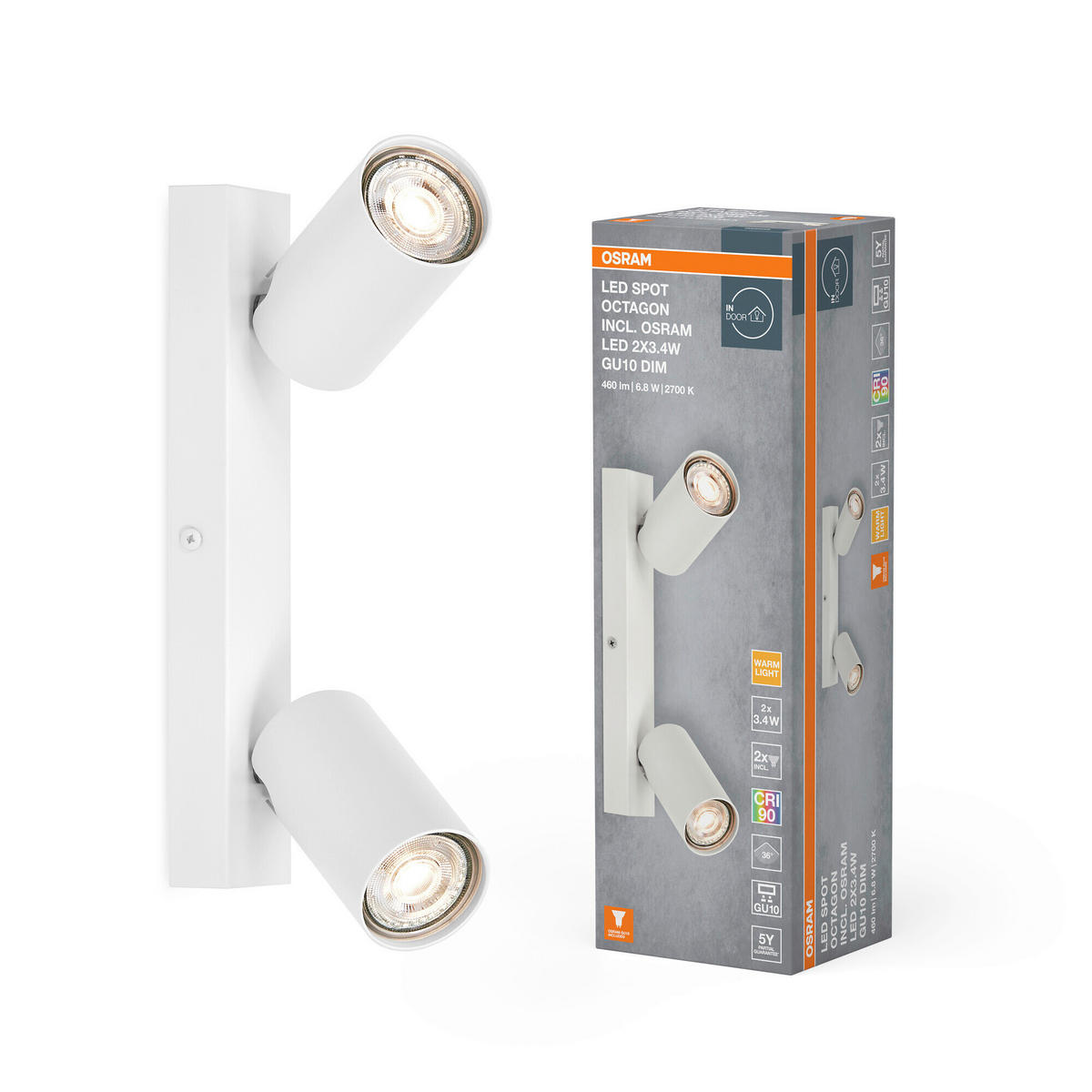 LED-STRAHLER 26/6/14 cm   - Weiß, Basics, Metall (26/6/14cm) - Osram