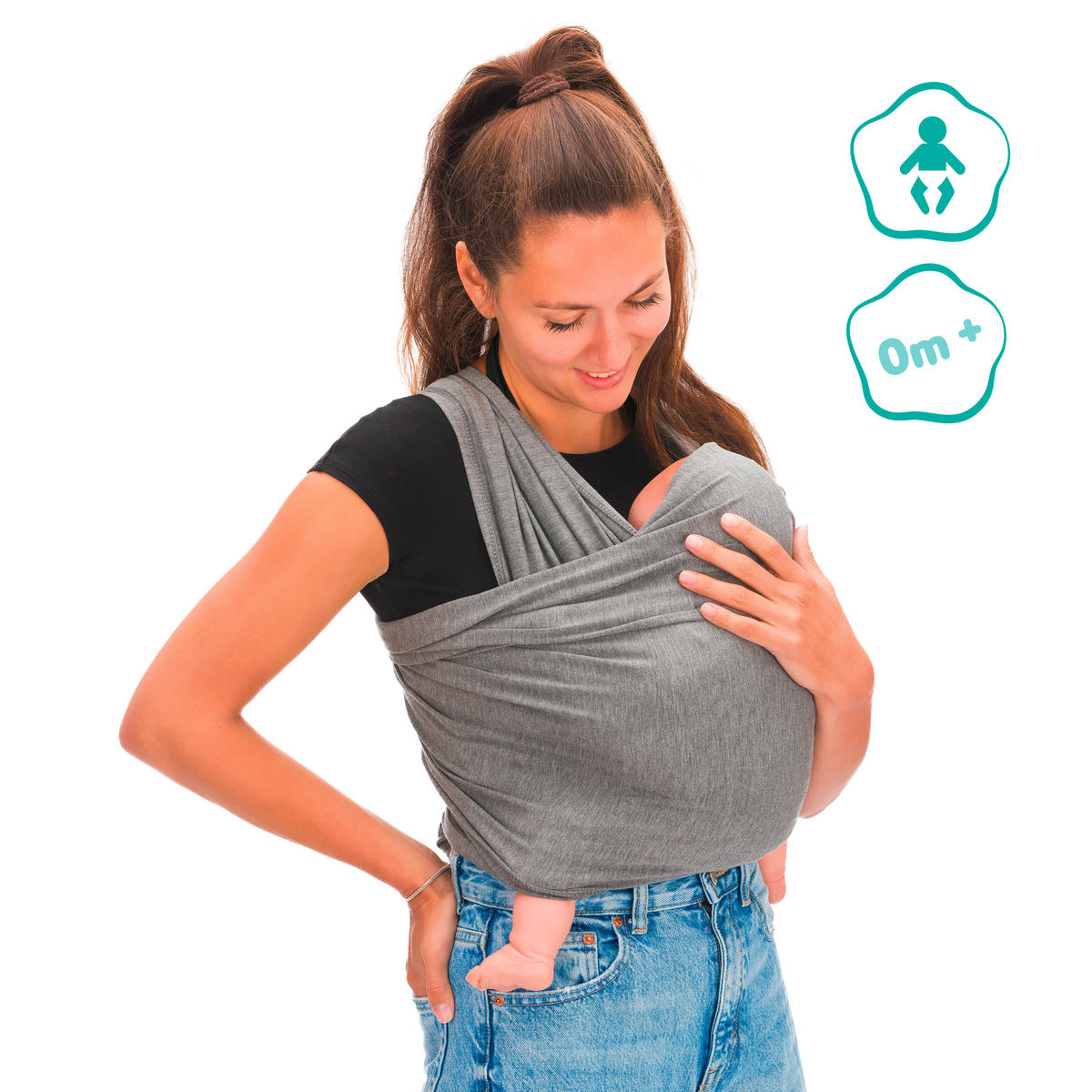 TRAGETUCH Sophie  - Dunkelgrau, Basics, Textil (58/530cm) - Fillikid