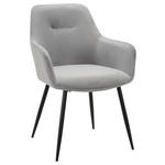 ARMLEHNSTUHL  Stoffauswahl, inklusive Armlehnen Cord  - Schwarz/Grau, Design, Textil/Metall (57/85/60cm) - Novel