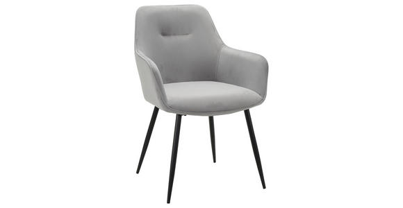 ARMLEHNSTUHL  Stoffauswahl, inklusive Armlehnen Cord  - Schwarz/Grau, Design, Textil/Metall (57/85/60cm) - Novel