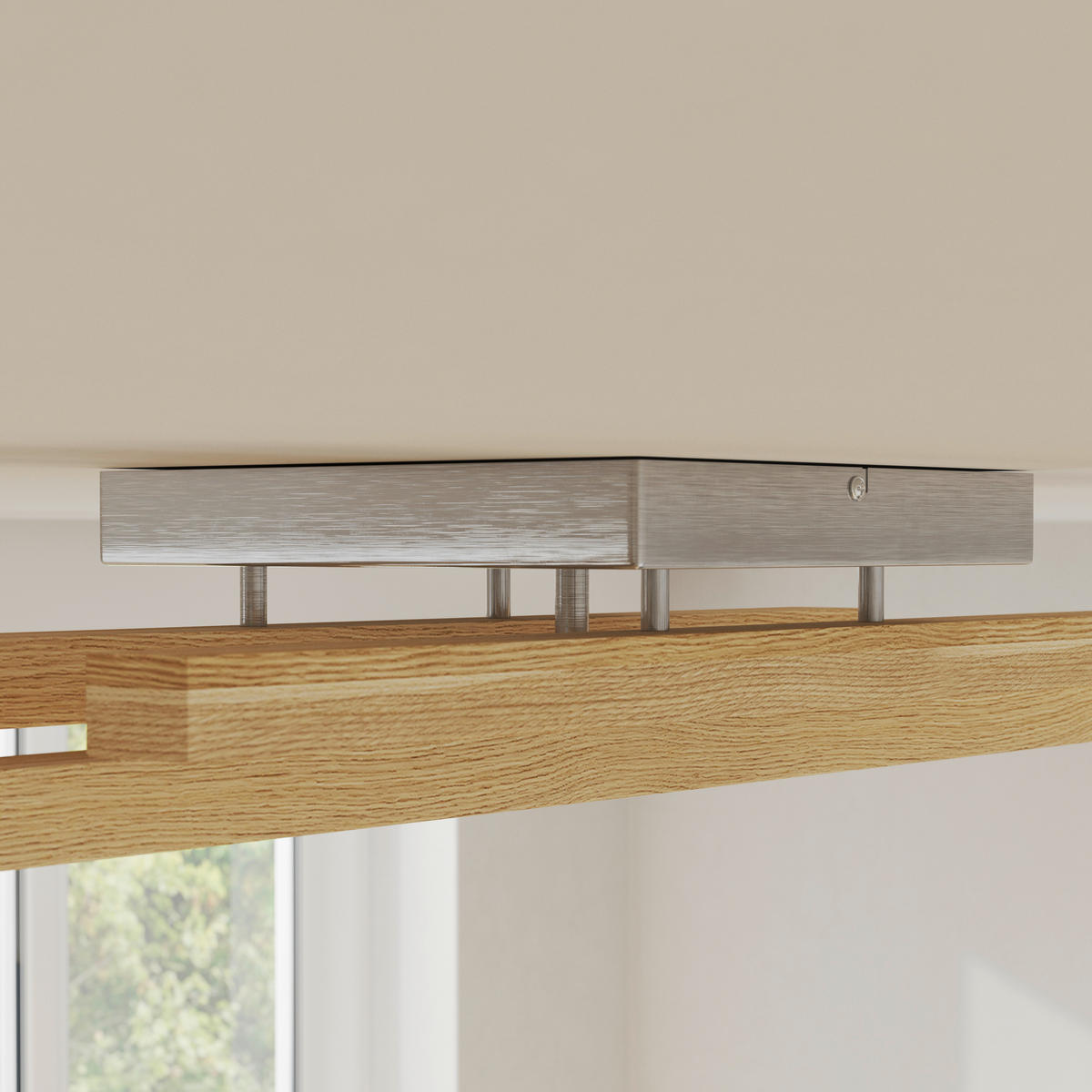 LED-DECKENLEUCHTE 100/25/12,5 cm   - Eichefarben, LIFESTYLE, Holz/Kunststoff (100/25/12,5cm) - Novel