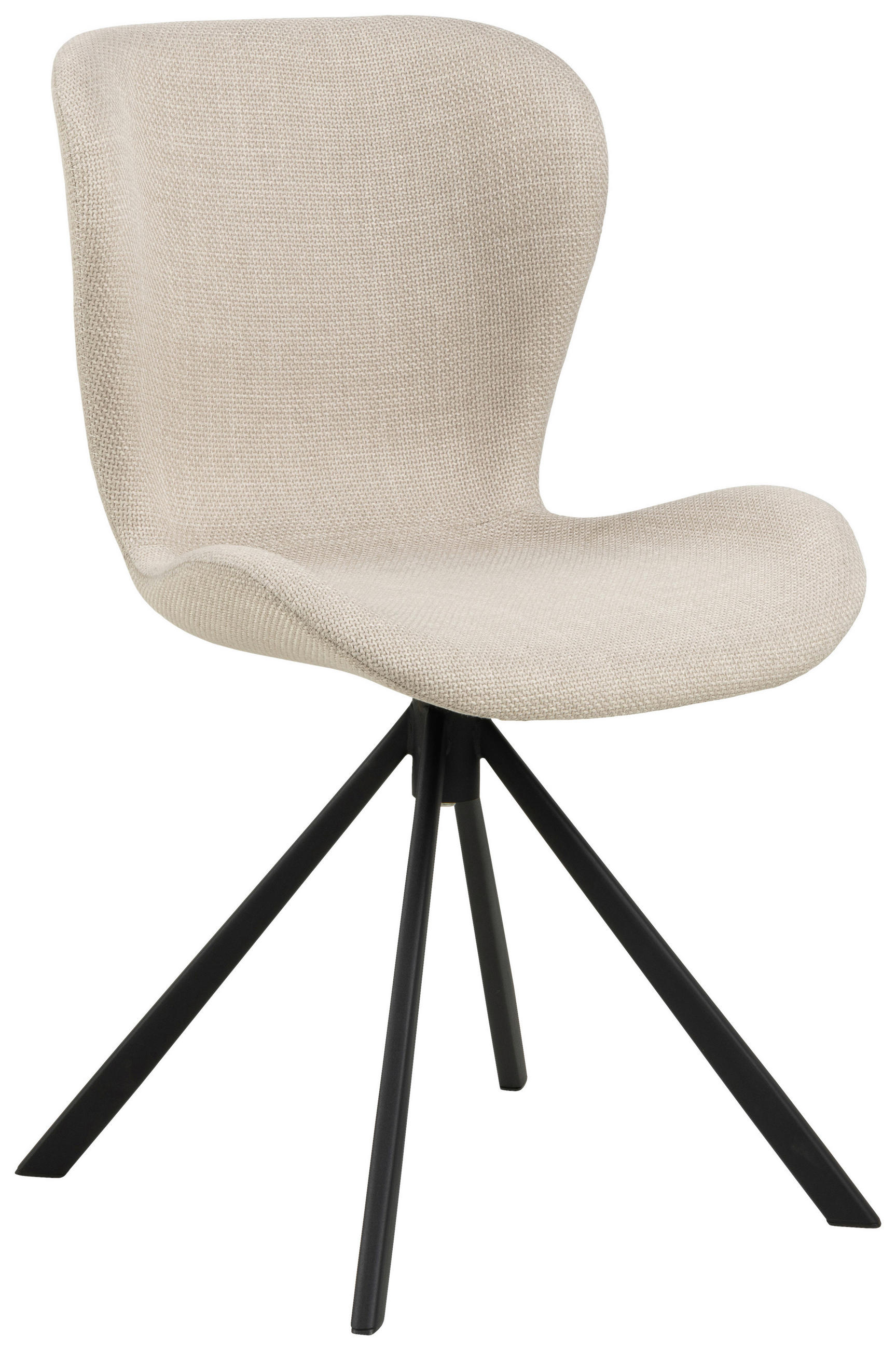 STUHL  Sitzfläche 360° drehbar Webstoff  - Beige/Schwarz, Design, Textil/Metall (46,5/81/53cm) - MID.YOU