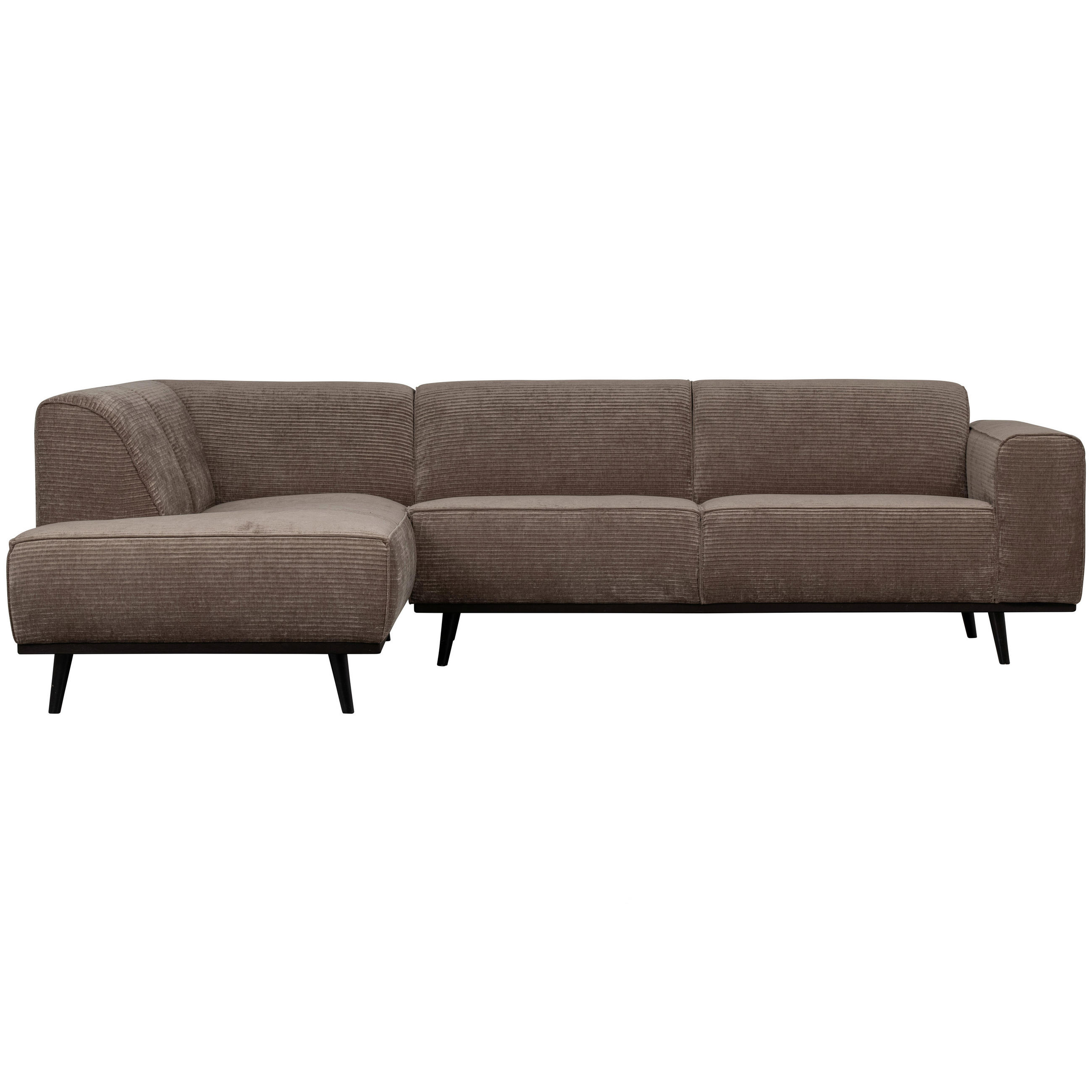 ECKSOFA Statement Taupe gerippt  - Taupe/Schwarz, Design, Holz/Textil (210/274cm) - Livetastic