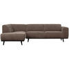 ECKSOFA Statement Taupe gerippt  - Taupe/Schwarz, Design, Holz/Textil (210/274cm) - Livetastic