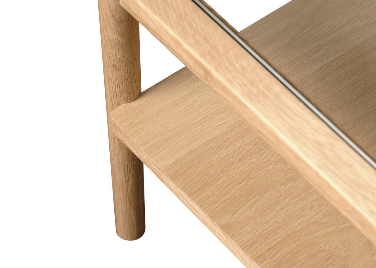 COUCHTISCH in Glas, Holzwerkstoff, Holz 120/60/41 cm  - Eichefarben, Basics, Glas/Holz (120/60/41cm) - Boxxx