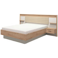 POSTELOVÁ SESTAVA, 180/200 cm, kašmírová, dub artisan - kašmírová/dub artisan, Konvenční, kompozitní dřevo/textil (180/200cm) - Xora