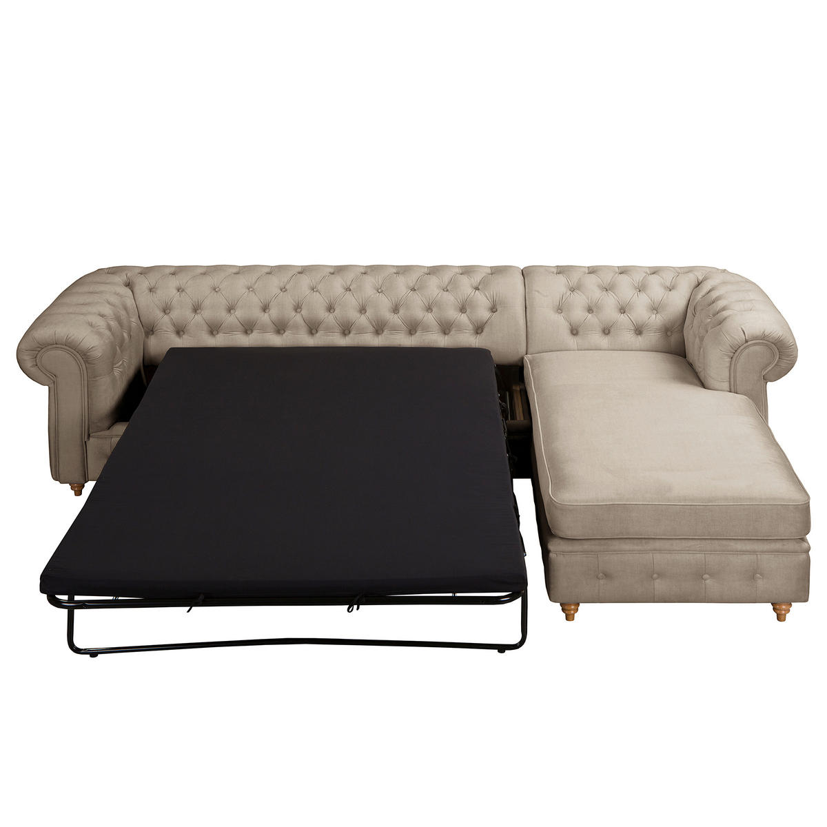 ECKSOFA Laura in Mikrofaser Taupe  284/182 cm  - Taupe/Creme, Design, Holz/Textil (284/182cm) - P & B