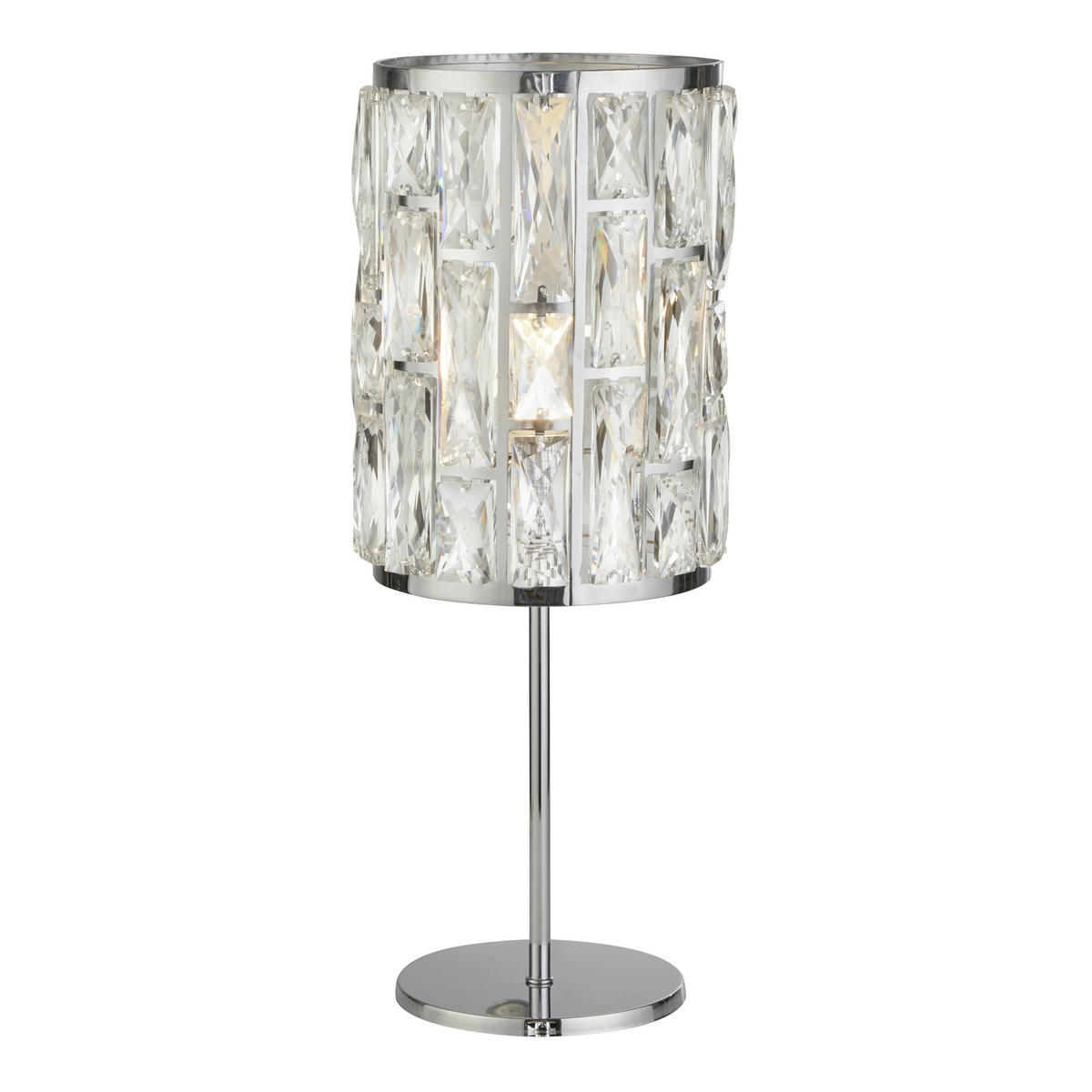 KRISTALL-TISCHLEUCHTE 19,5/47/19,5 cm   - Klar/Chromfarben, Design, Glas/Metall (19,5/47/19,5cm)