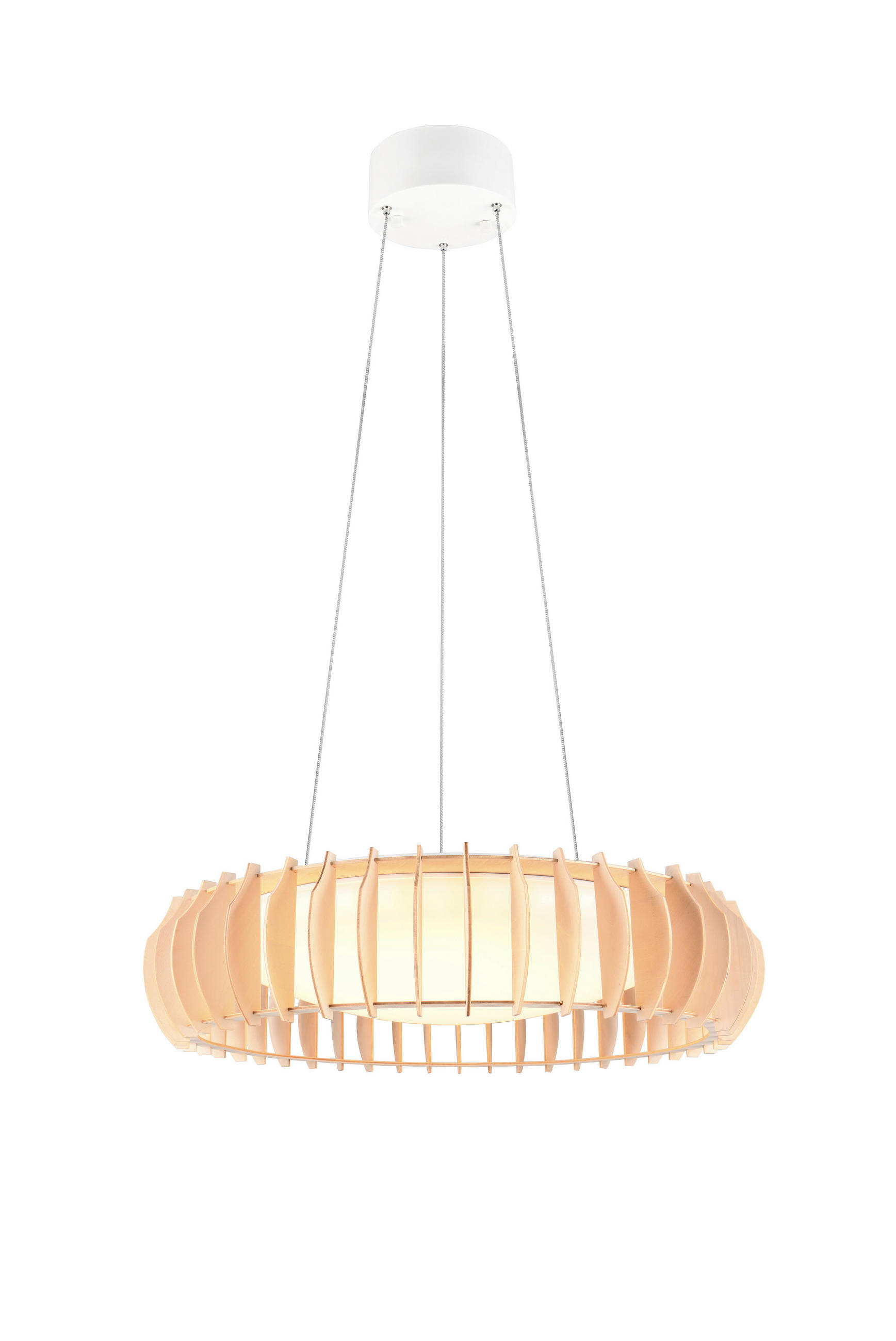 LED-PENDELLAMPA Monte 60/150 cm  - vit/naturfärgad, Natur, trä/plast (60/150cm)