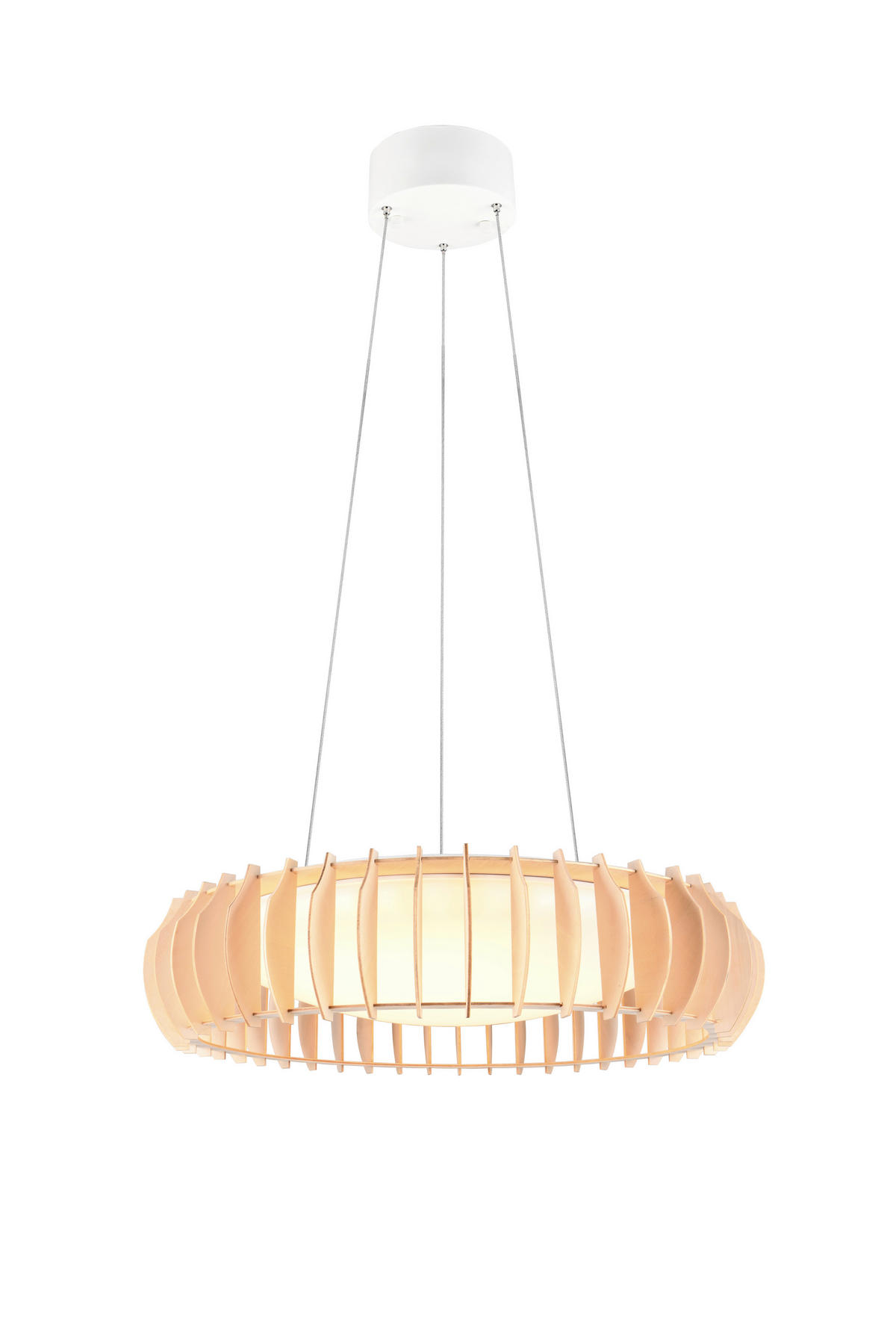 LED-PENDELLEUCHTE 60/150 cm    - Weiss/Naturfarben, Natur, Holz/Kunststoff (60/150cm)