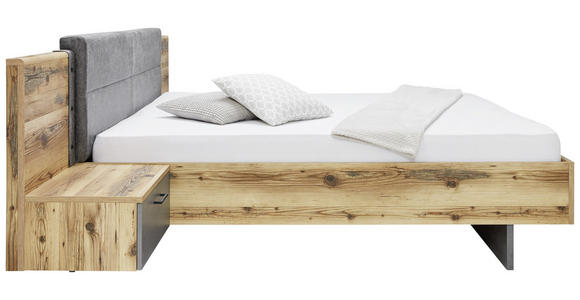 Bettanlage Alicante - Fichtefarben/Grau, MODERN, Holzwerkstoff/Textil (180/200cm) - Luca Bessoni