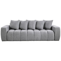 SCHLAFSOFA in Struktur, Bouclé Grau  - Schwarz/Grau, Basics, Kunststoff/Textil (250/86/140cm) - Livetastic