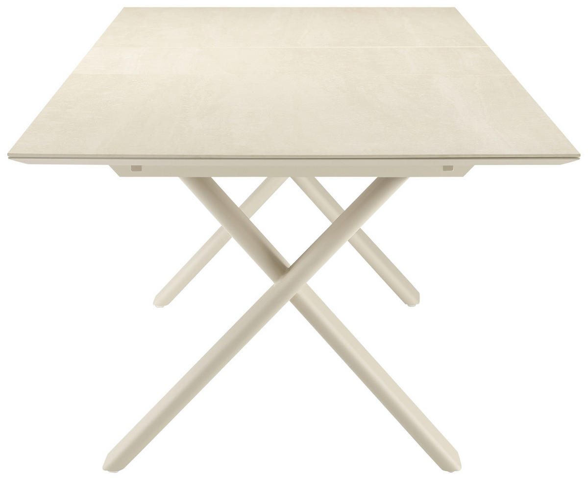 GARTENTISCH 240-300/100/74 cm Metall, Keramik rechteckig  - Sandfarben/Mokka, Basics, Keramik/Metall (240-300/100/74cm) - Zebra 