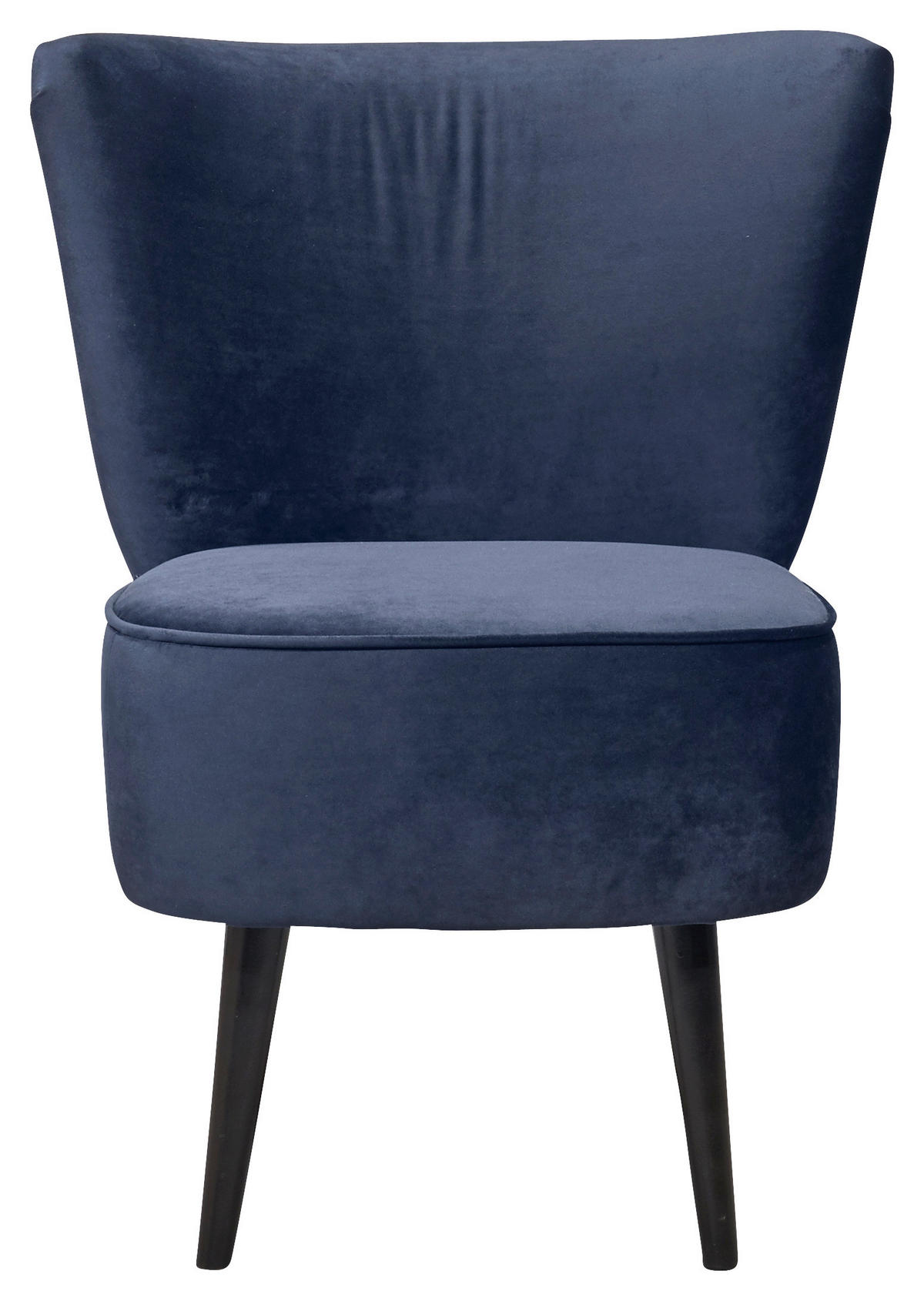 SESSEL Mikrovelours Blau    - Blau/Schwarz, Trend, Holz/Textil (65/89/70cm) - MID.YOU
