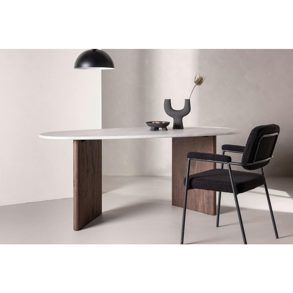Thumbnail - Livetastic Esstisch, Hellgrau, Mokka, Holzwerkstoff, furniert, oval, Wange, 90x75x180 cm, Esszimmer, Tische, Esstische