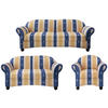 SITZGARNITUR Mikrofaser Blau  - Wengefarben/Blau, KONVENTIONELL, Holz/Textil (439/84/80cm) - Livetastic