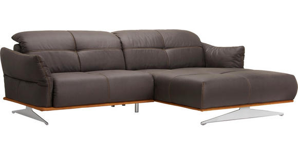 WOHNLANDSCHAFT in Textil Anthrazit, Currygelb - Chromfarben/Currygelb, Design, Textil/Metall (281/186cm) - Hom`in