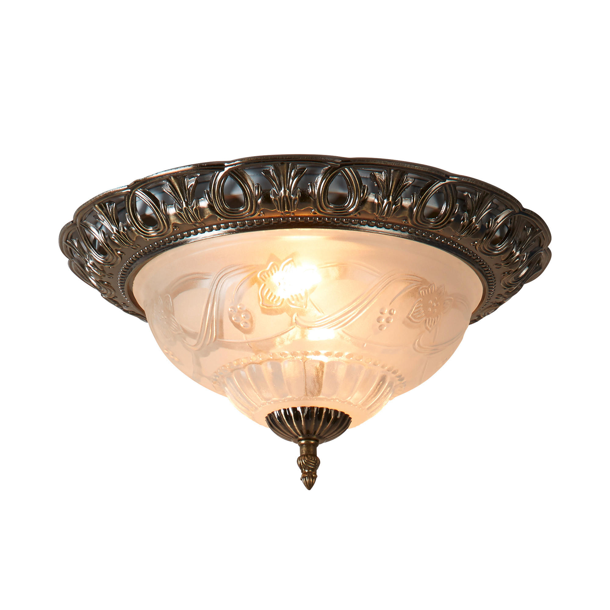 TAKLAMPA Derby Flush 33/17 cm  - mässingsfärgad, Basics, metall/glas (33/17cm)