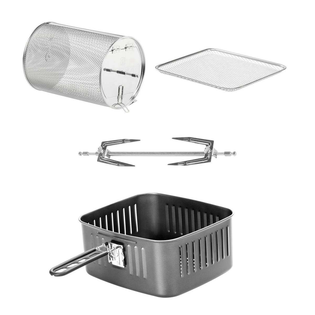 HEISSLUFTFRITTEUSE 15 L  - Edelstahlfarben/Schwarz, Basics, Kunststoff/Metall (34/35/37.5cm) - CHEF CUISINE