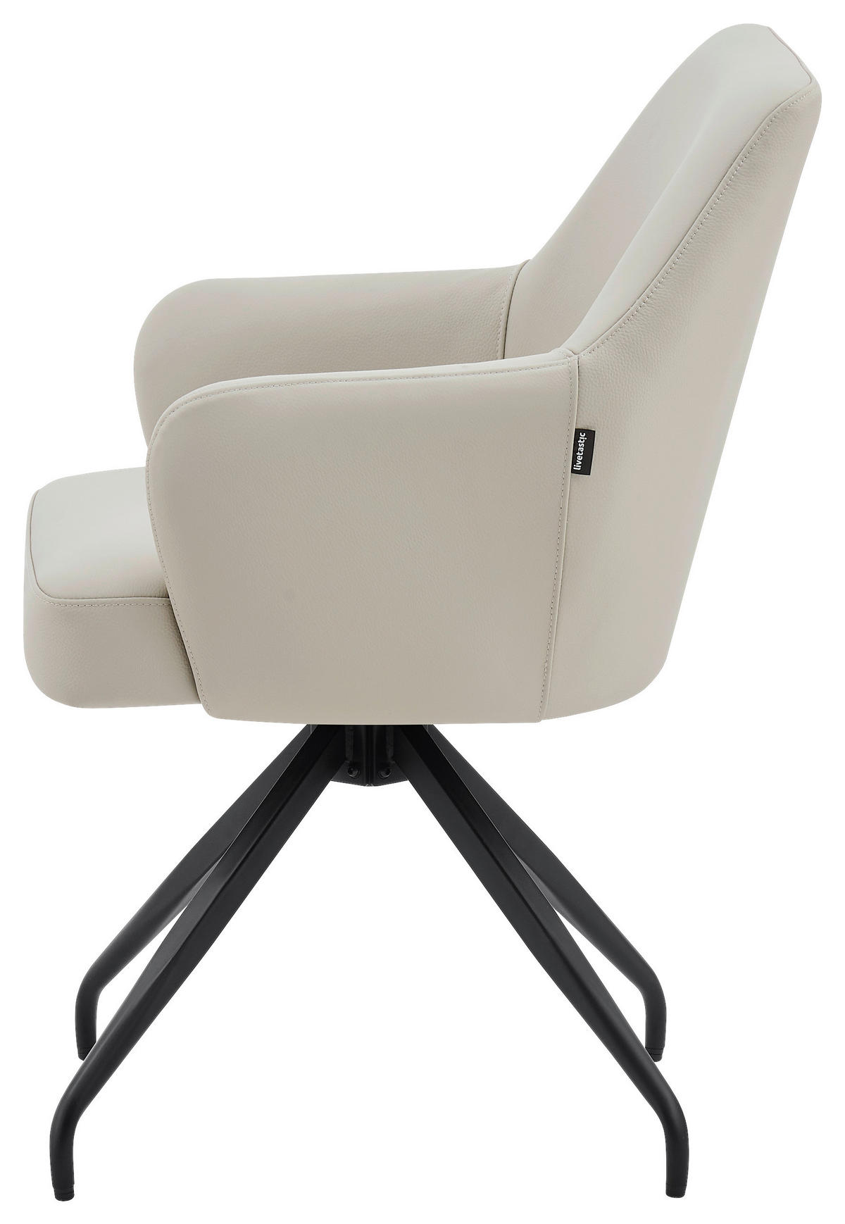 STOLICA S NASLONOM ZA RUKE  crna, bež  drvo, metal, koža      - bež/crna, Moderno, koža/drvo (57,5/83,5/63cm) - Livetastic