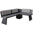 ECKBANKGRUPPE Webstoff, Mikrofaser Grau, Schwarz, Hellgrau  - Hellgrau/Schwarz, KONVENTIONELL, Textil (205/155cm) - Cantus