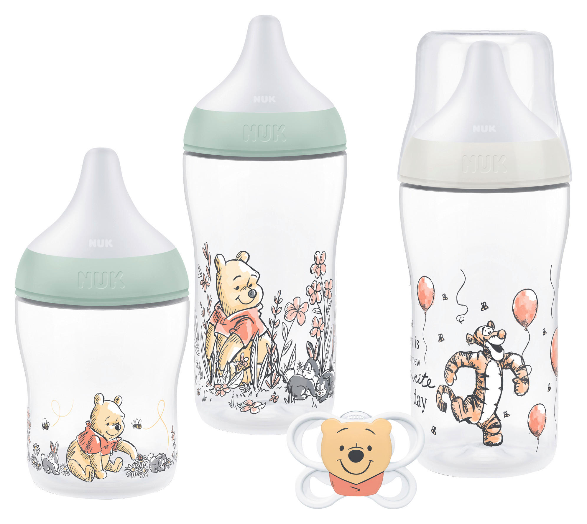 FLÄSCHCHENSET Perfect Match Disney Winnie 4-teilig  - Multicolor, Basics, Kunststoff (7,2/21,3/19,4cm) - NUK