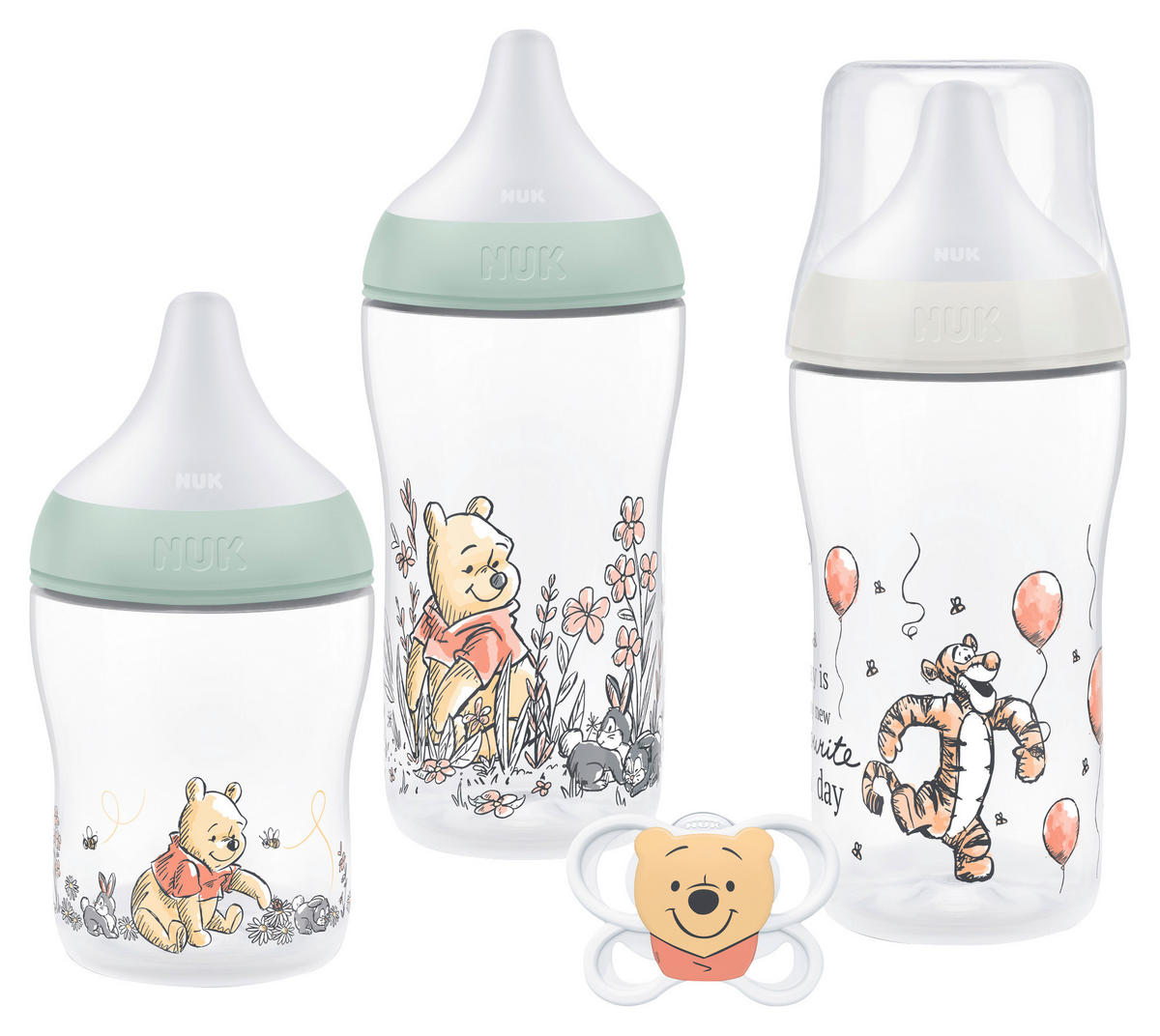 FLÄSCHCHENSET Perfect Match Disney Winnie 4-teilig  - Multicolor, Basics, Kunststoff (7,2/21,3/19,4cm) - NUK